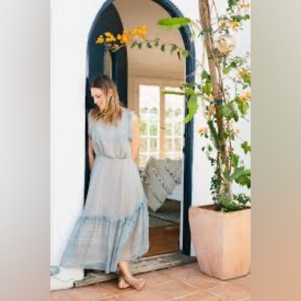 Heidi Merrick San Simeon Chiffon Maxi Dress Sz-S - Picture 1 of 12